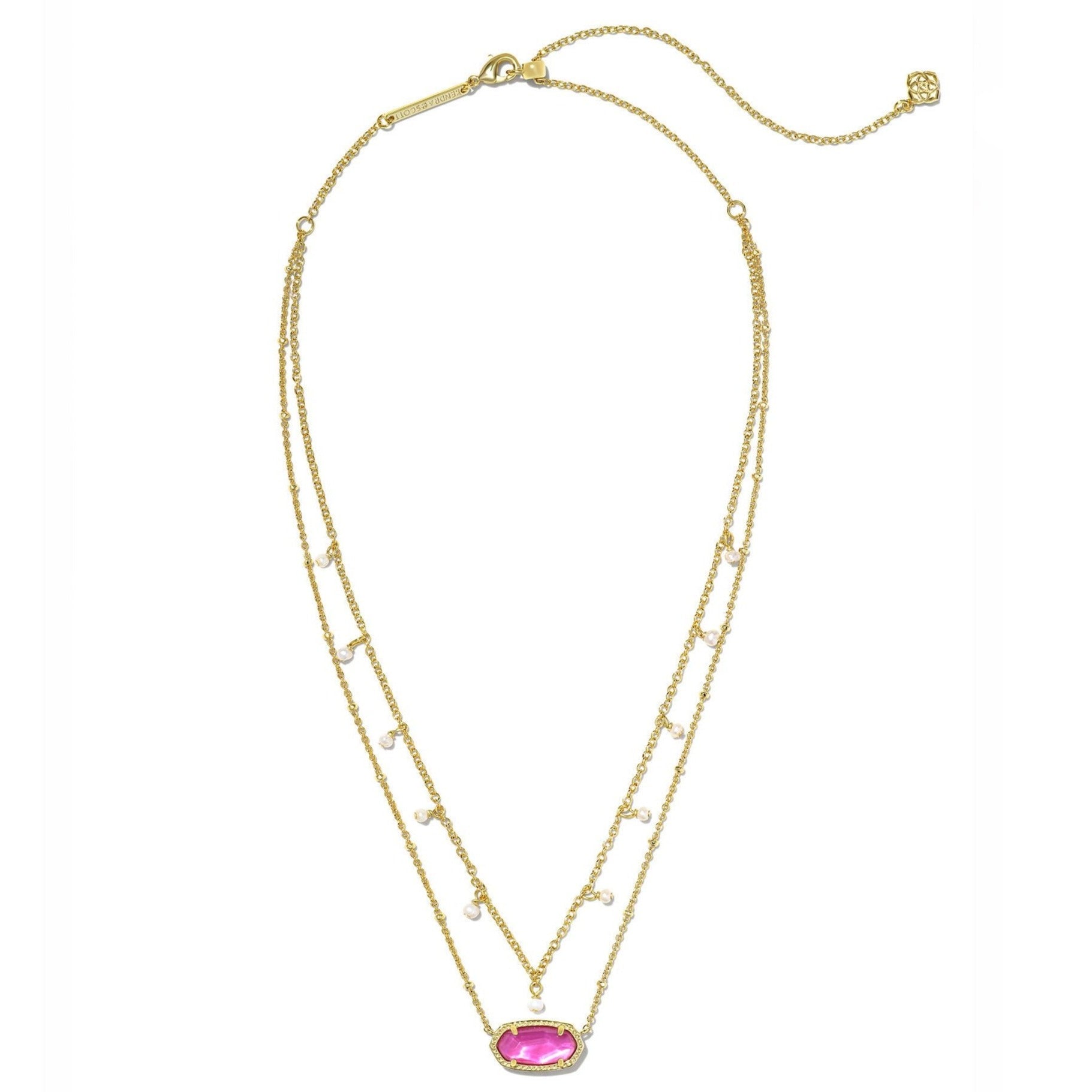 Kendra Scott | Elisa Gold Pearl Multi Strand Necklace in Azalea Illusion