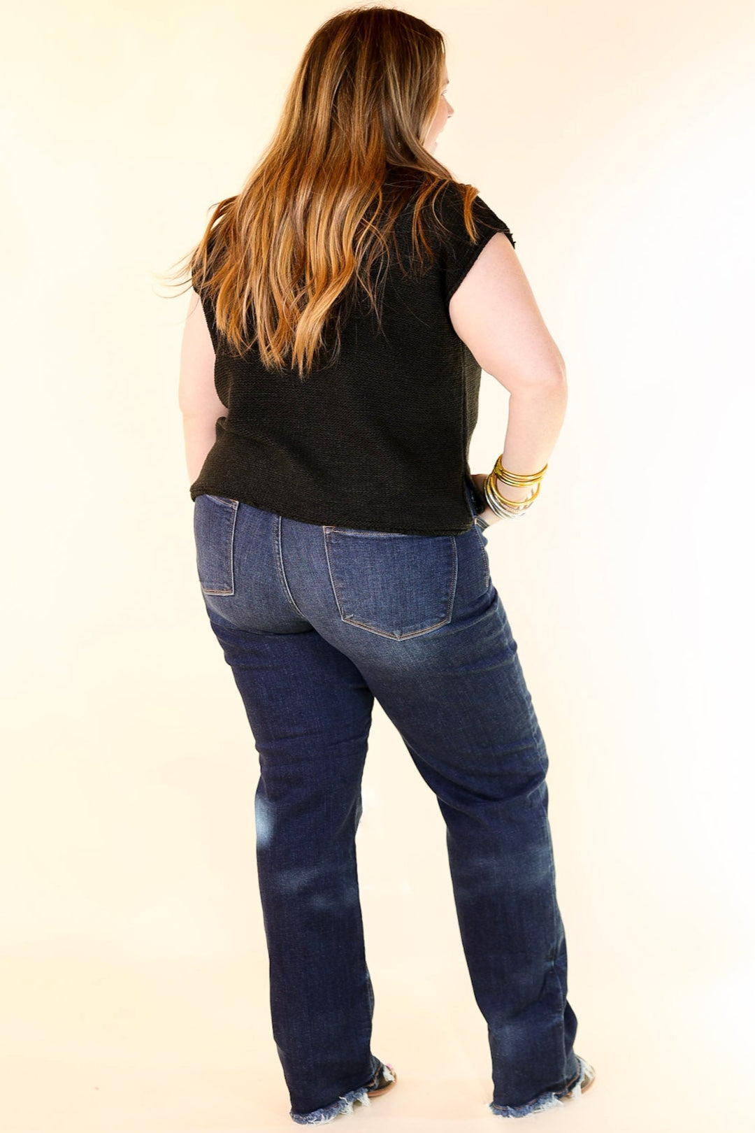 Forever Favorite Oversized Crew Neck Sweater Vest in Black