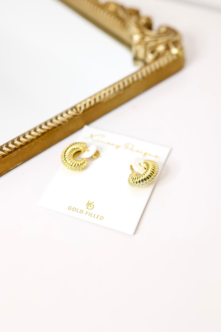 Kinsey Designs | Rolls Crystal Hoop Earrings in Gold