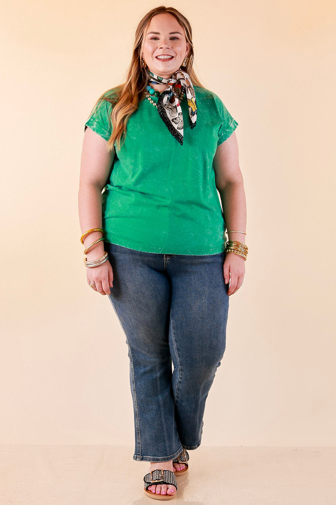 Chic Made Easy Short Sleeve Shirt in Green