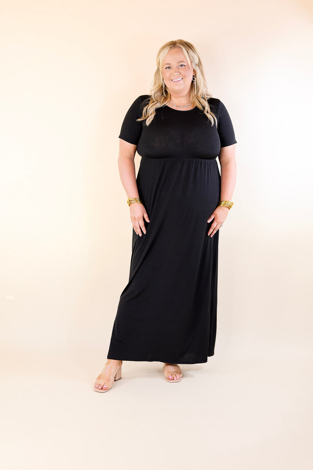black babydoll maxi dress Forever 21 Poplin Babydoll Maxi Dress Black