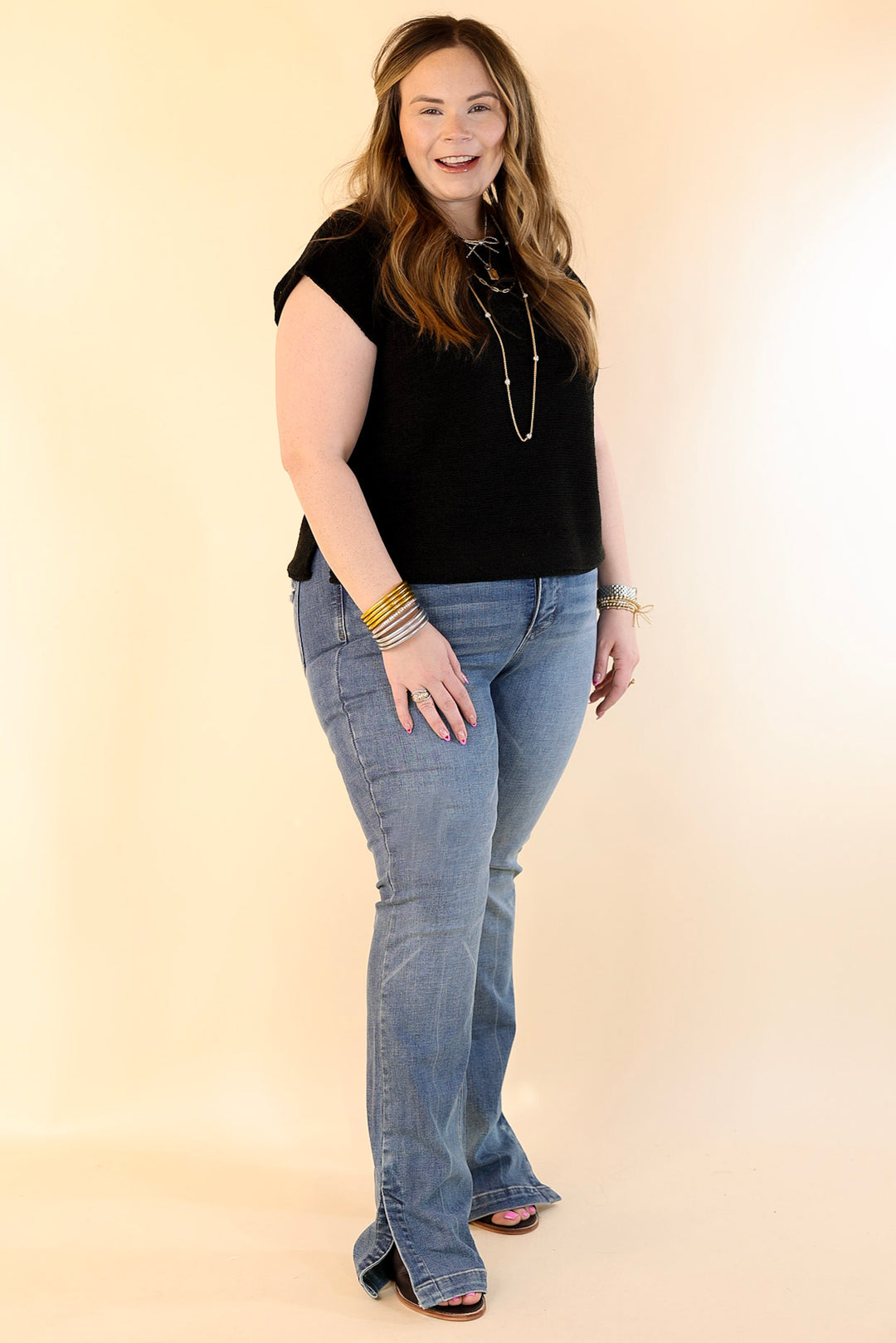 Judy Blue | The Perfect Pair Tummy Control Slim Bootcut Jean with Side Slit in Vintage Medium Wash