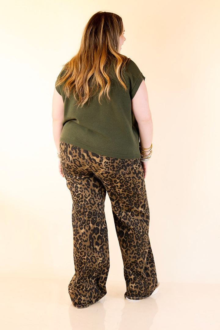 Effortlessly Yours Short Sleeve Crew Neck Sweater in Dark Olive Green