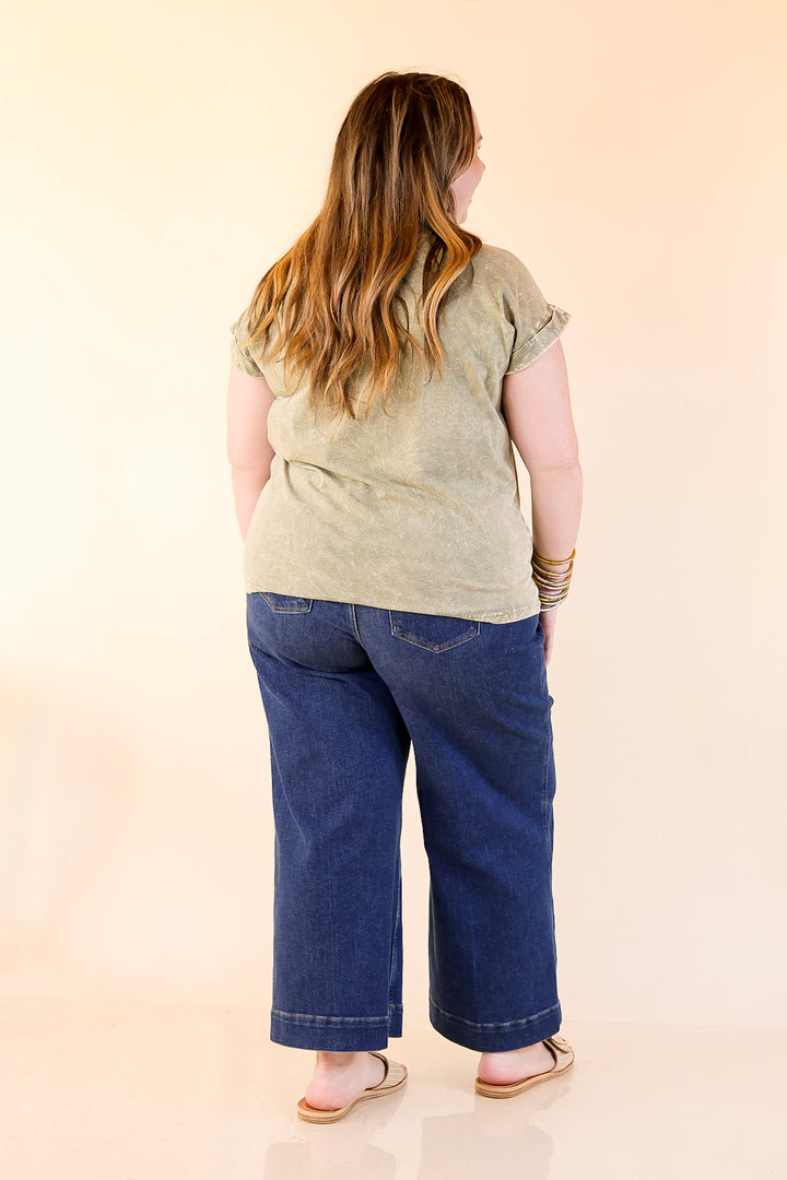 Chic Made Easy Short Sleeve Shirt in Olive Green