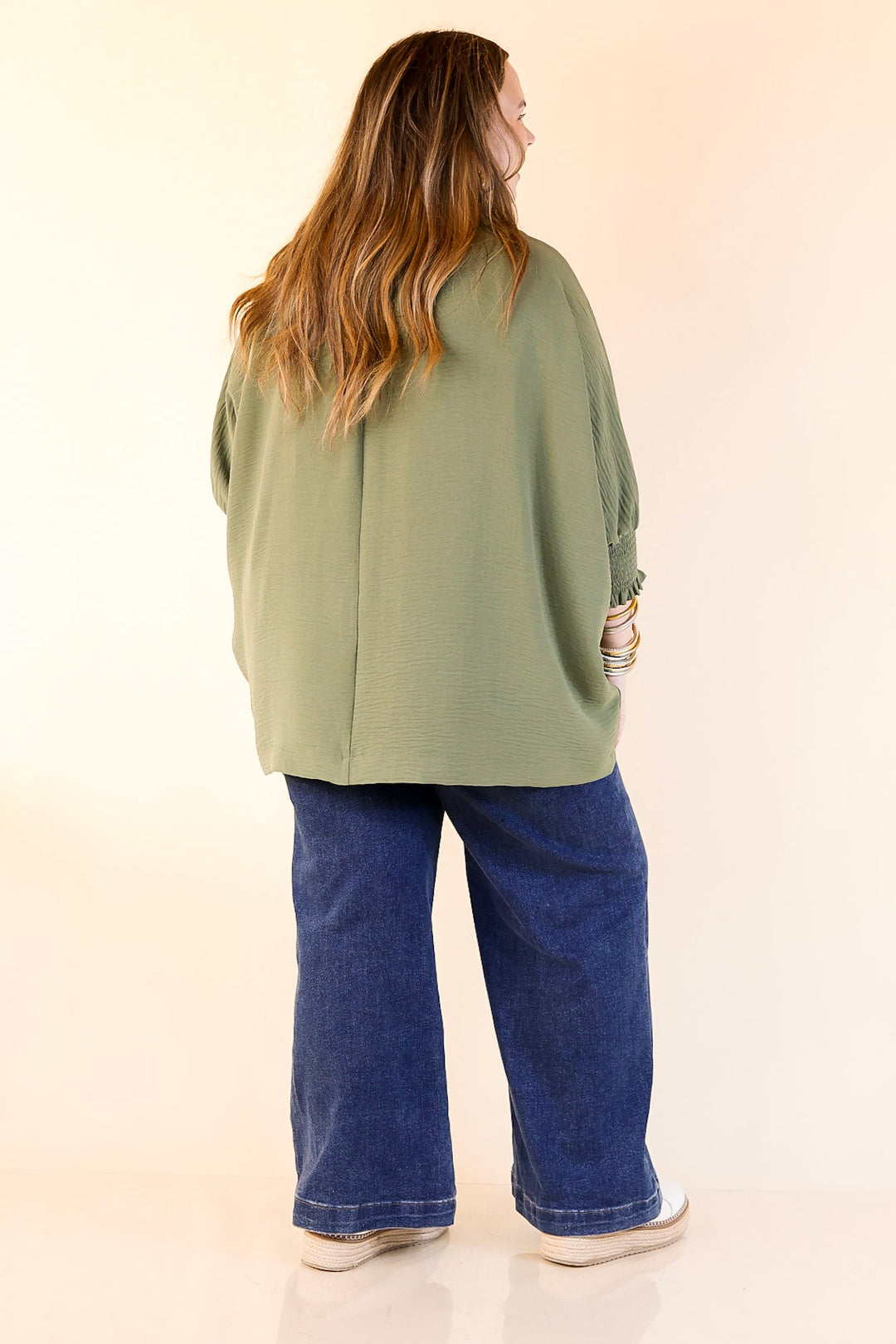 Spoken in Style Drop Shoulder Tunic Top in Olive Green