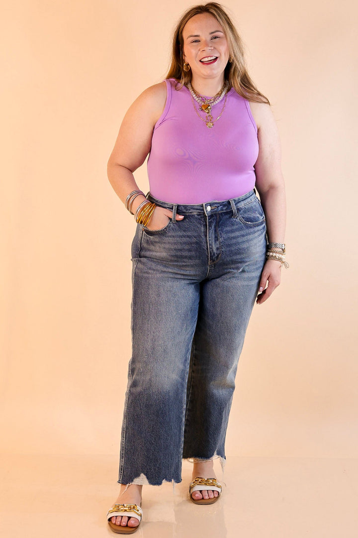 Sunshine State of Mind Tank Top Bodysuit in Lavender Purple