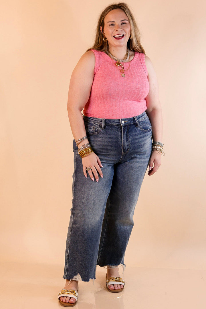 Summer Essential Cropped Sleeveless Top in Salmon Pink