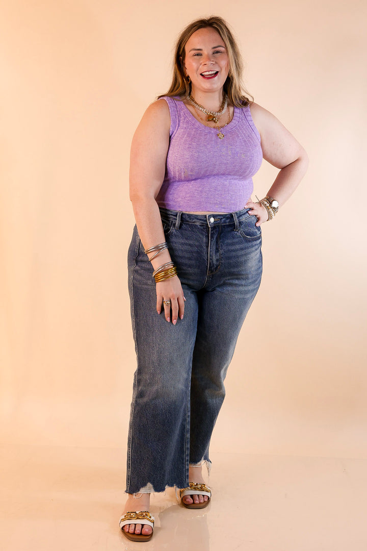 Summer Essential Cropped Sleeveless Top in Lavender Purple
