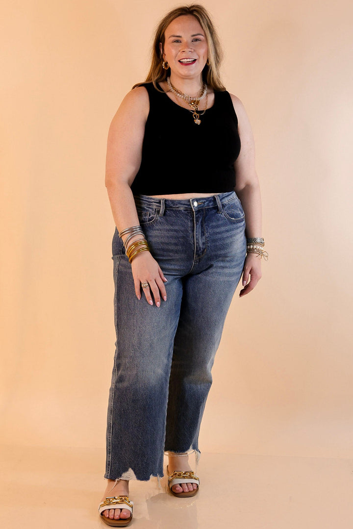 Summer Essential Cropped Sleeveless Top in Black