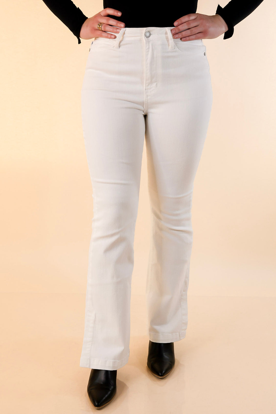 Judy Blue | The Perfect Pair Slim Bootcut Jean with Side Slit in White