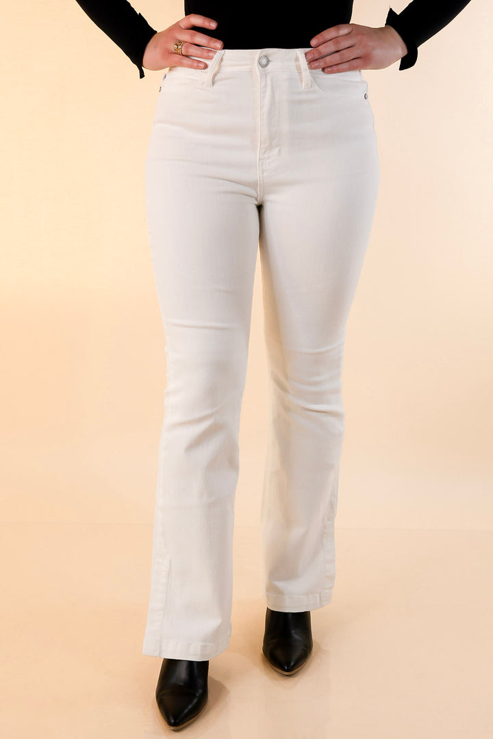 Judy Blue | The Perfect Pair Slim Bootcut Jean with Side Slit in White