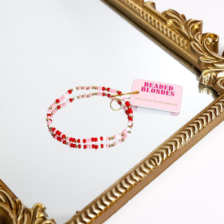 Beaded Blondes | Red, Pink and White Sprinkle