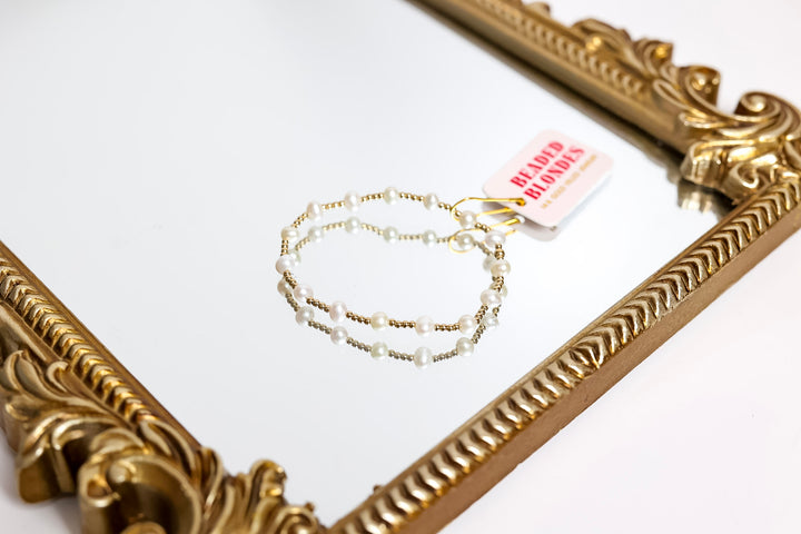 Beaded Blondes | Lolo Gold Beaded Bracelet with Freshwater Pearls