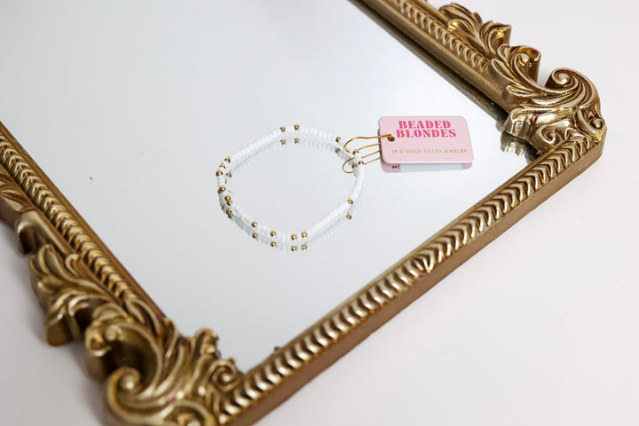 Beaded Blondes | White Sparkle Bracelet