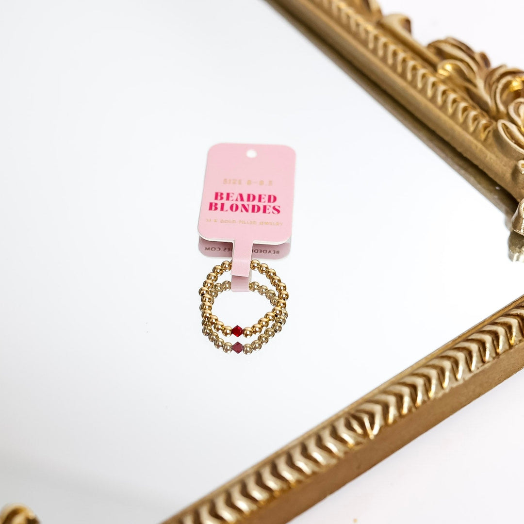 Beaded Blondes | Rev Ring in Maroon