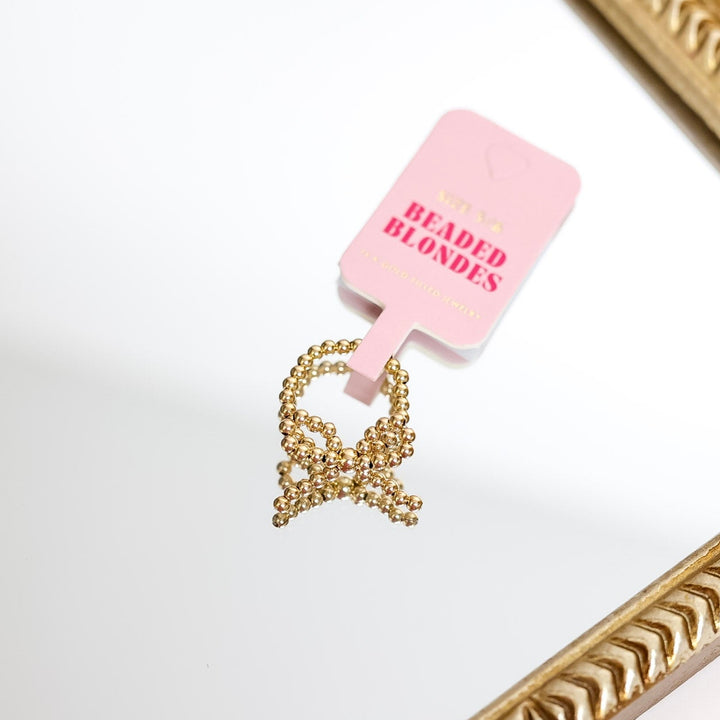 Beaded Blondes | Gold Beaded Bow Ring