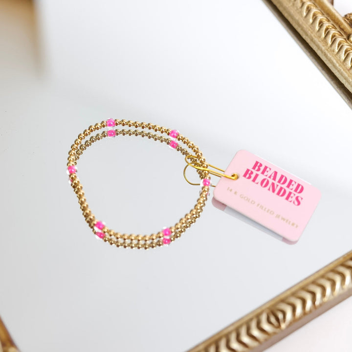 Beaded Blondes | Hot Pink Poppi Bracelet