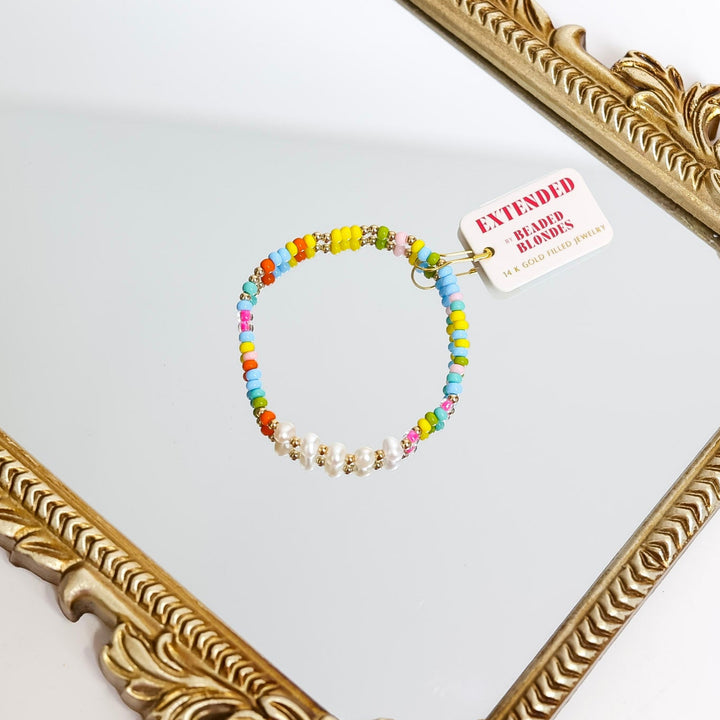 Beaded Blondes | Tatum Multicolor Sprinkle Bracelet with Pearl Accents