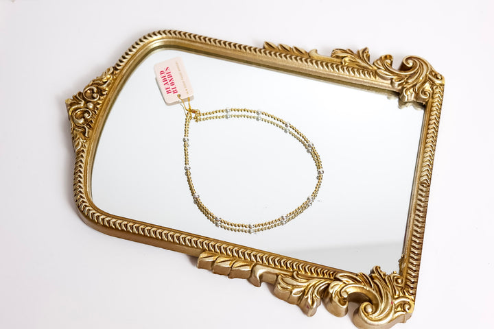 Beaded Blondes | Olive Gold with Silver Beaded Necklace - Mixed Metals