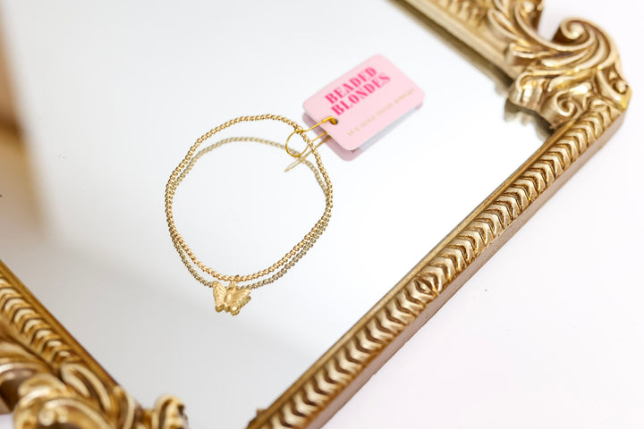 Beaded Blondes | Gold Butterfly Charm Bracelet