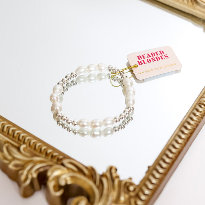 Beaded Blondes | Willow Pearl Bracelet in Silver