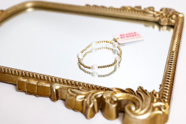 Beaded Blondes | Poppi Pearl Bracelet in Gold