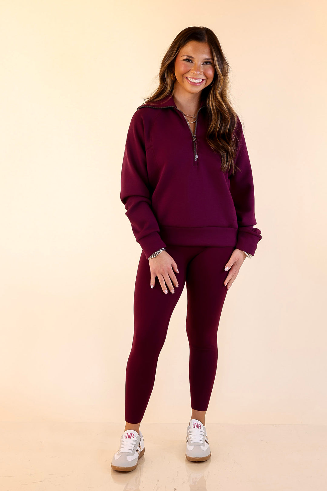 SPANX | AirEssentials Half Zip in Plum Berry (Maroon)