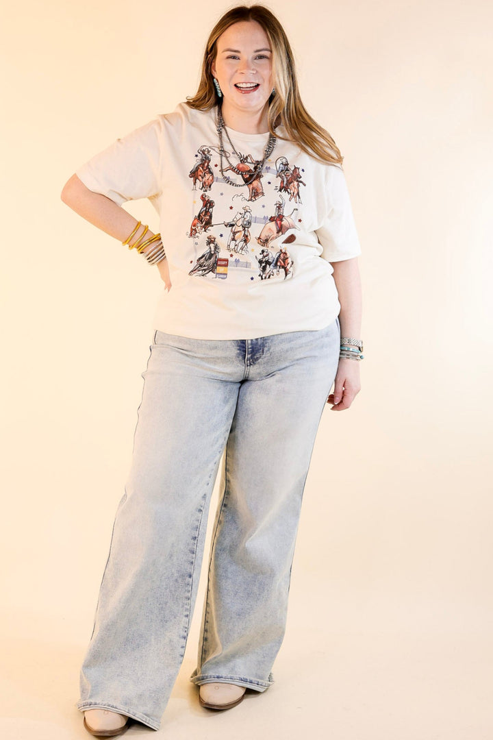XOXO Art & Co | Rodeo Events Short Sleeve Graphic Tee in Natural Cream