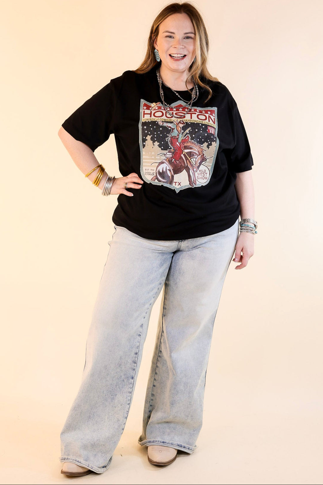 XOXO Art & Co | Houston Wild West Show Short Sleeve Graphic Tee in Black