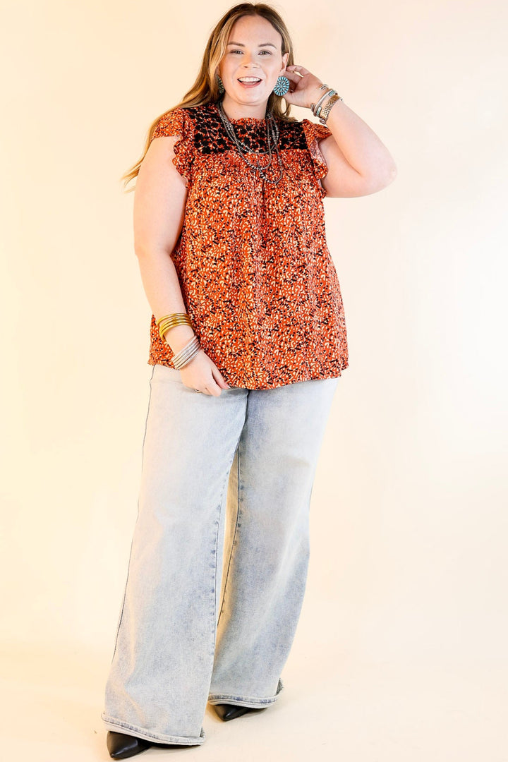 Overlook Hotel Floral Embroidered Top in Red