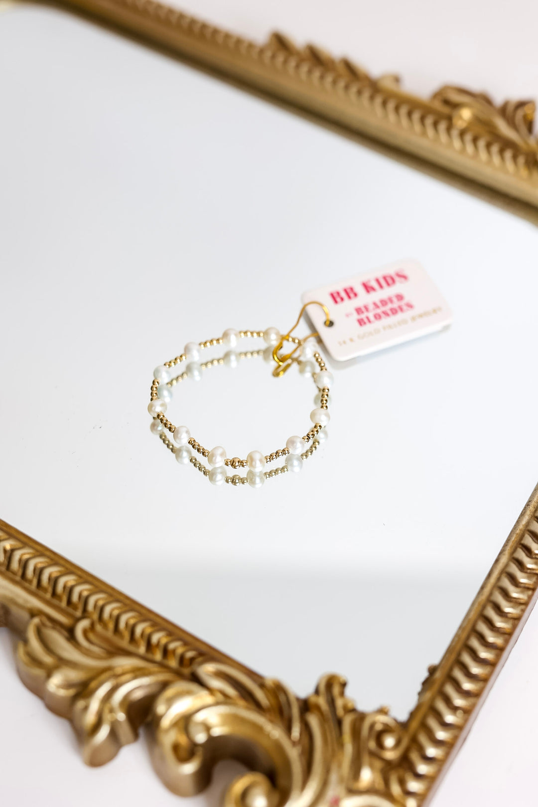 Beaded Blondes | Babies Lolo Gold Beaded Bracelet with Freshwater Pearls