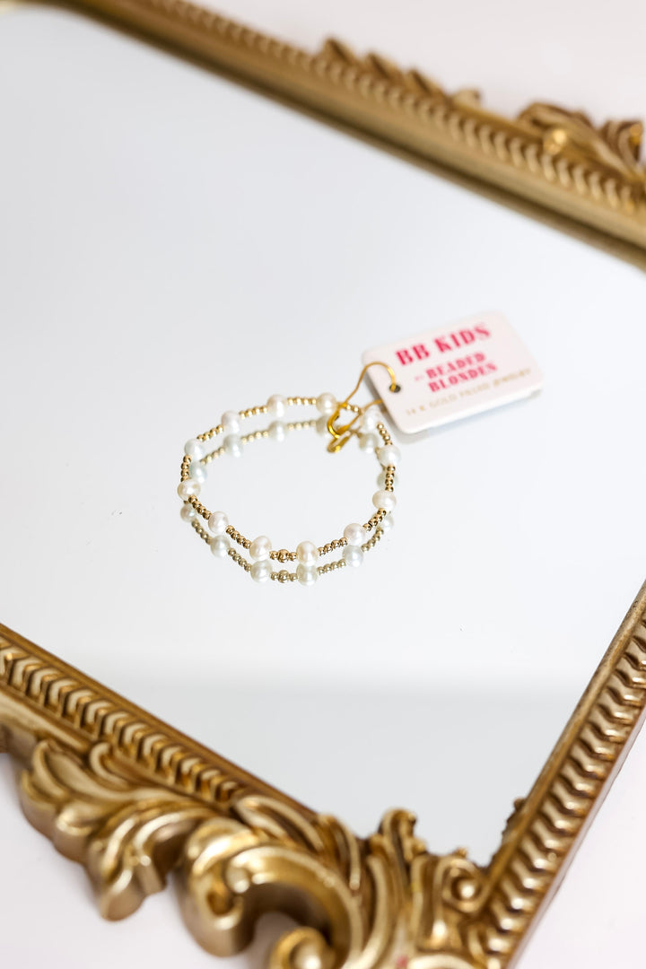 Beaded Blondes | Babies Lolo Gold Beaded Bracelet with Freshwater Pearls