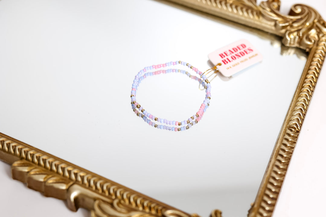 Beaded Blondes | Pastel Pink, Periwinkle & Lilac Sprinkle Bracelet
