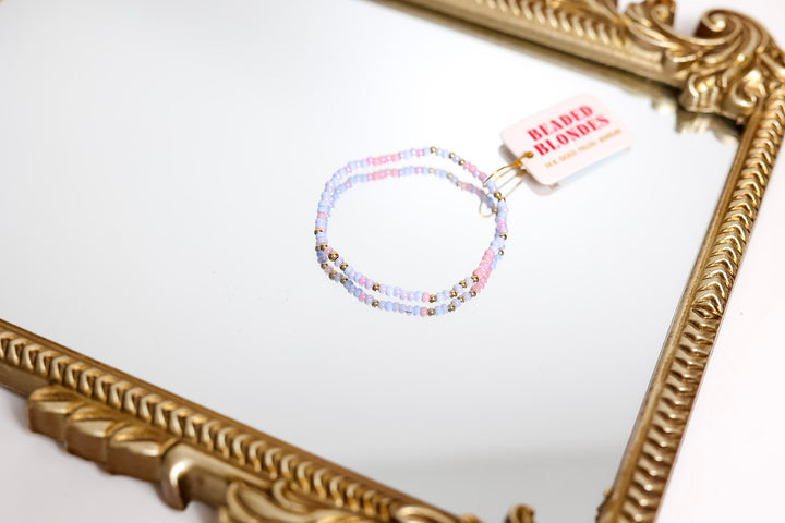 Beaded Blondes | Pastel Pink, Periwinkle & Lilac Sprinkle Bracelet