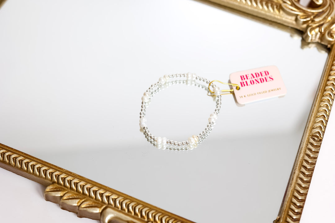 Beaded Blondes | Coastal Pearl Bracelet in Silver