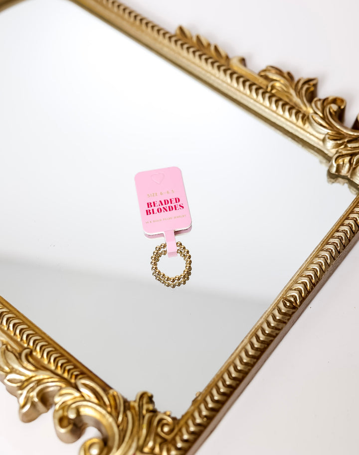 Beaded Blondes | Lauren 3MM Beaded Band Ring in Gold