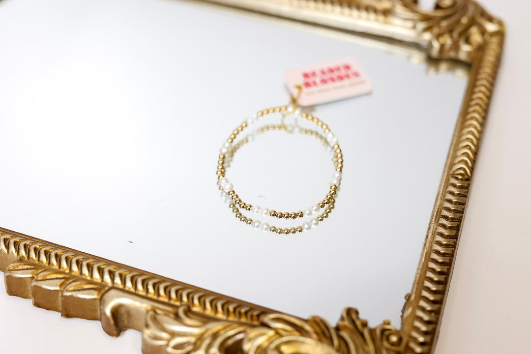 Beaded Blondes | Coastal Pearl Bracelet in Gold