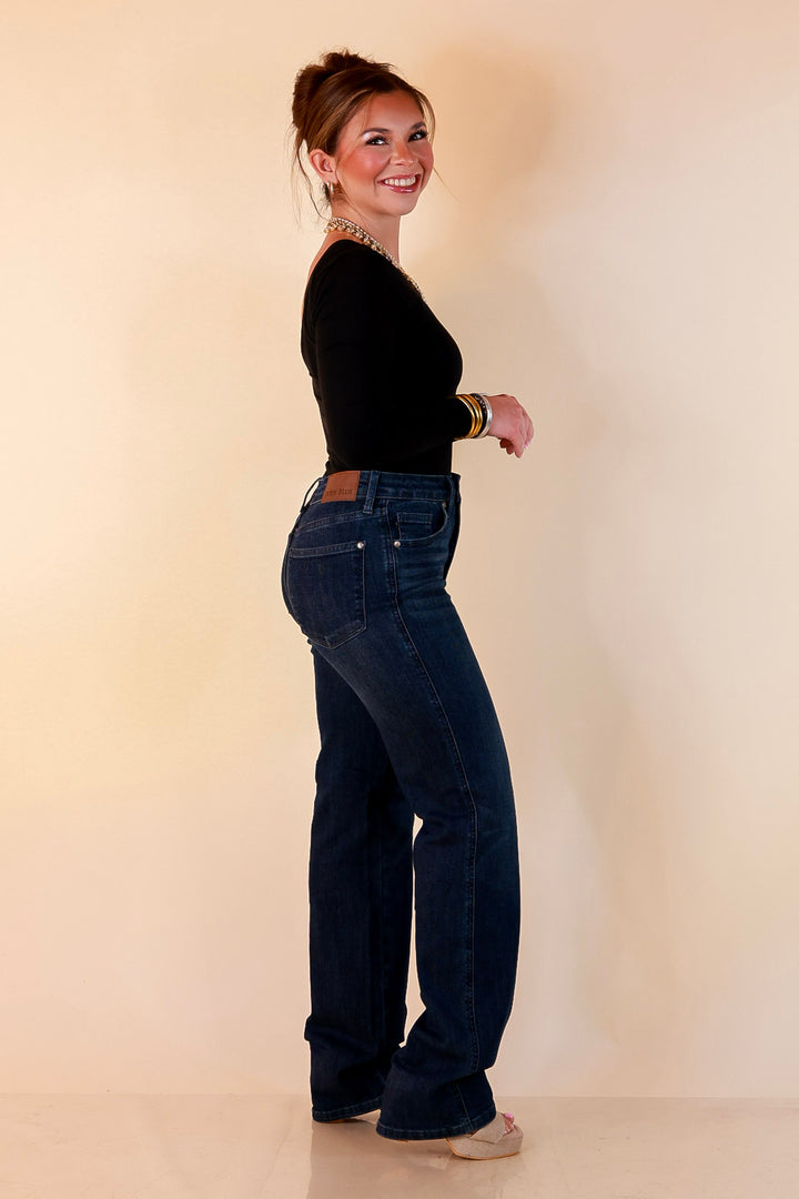 Judy Blue | Flawless Fit Tummy Control Classic Straight Leg Jean in Dark Wash