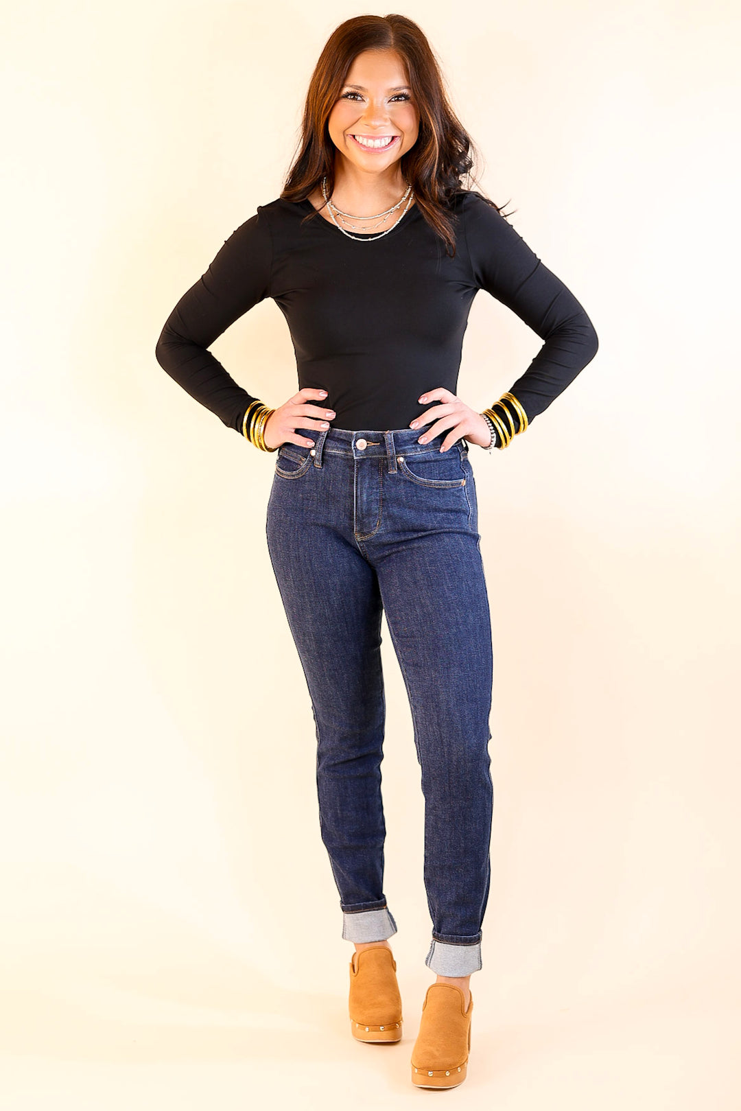 Judy Blue | Clean Cut Tummy Control Classic Skinny Jean in Dark Wash