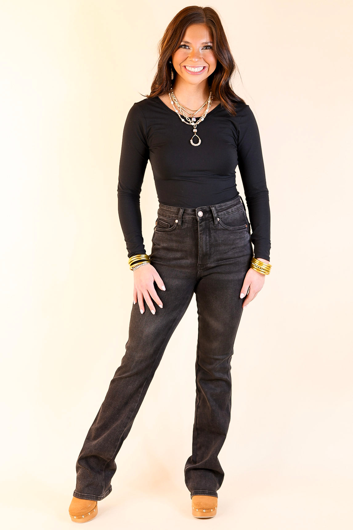 Judy Blue | Classic Style High Waisted Tummy Control Bootcut Jean in Black