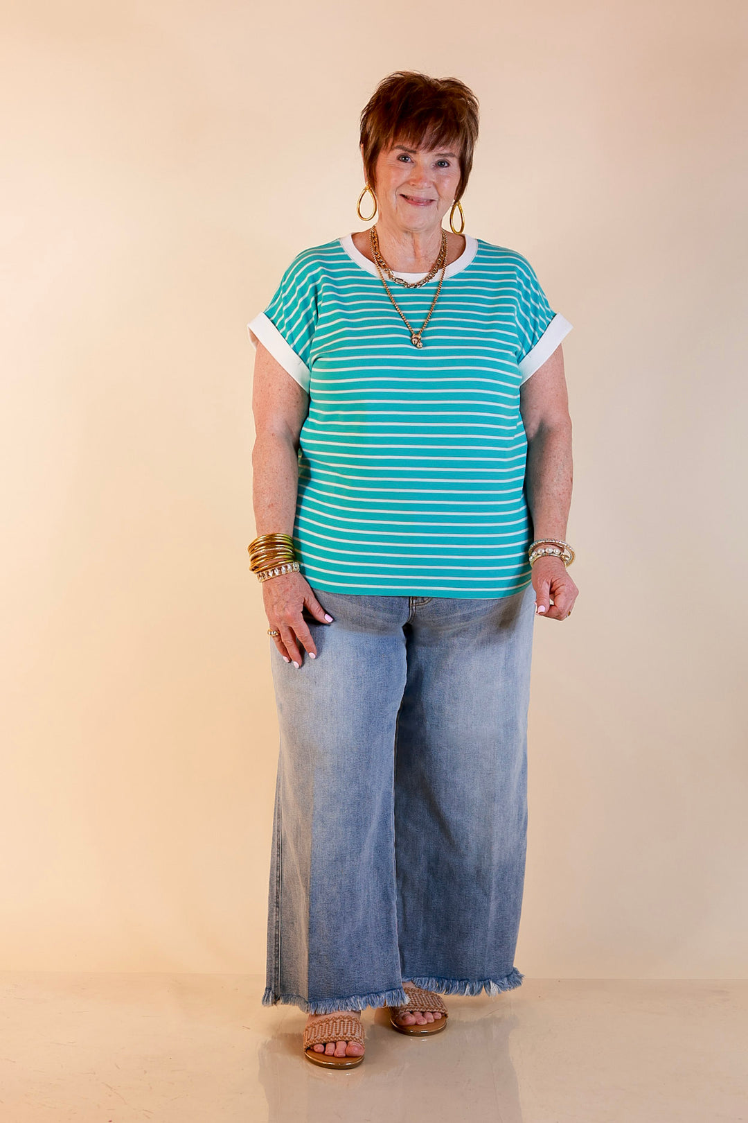 Judy Blue | Lighten the Mood Release Hem Cropped Wide Leg Jeans in Light Wash