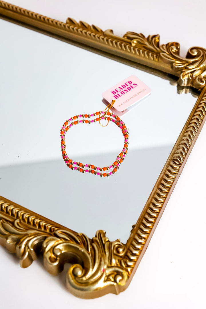 Beaded Blondes | Hot Pink and Orange Demi Bracelet