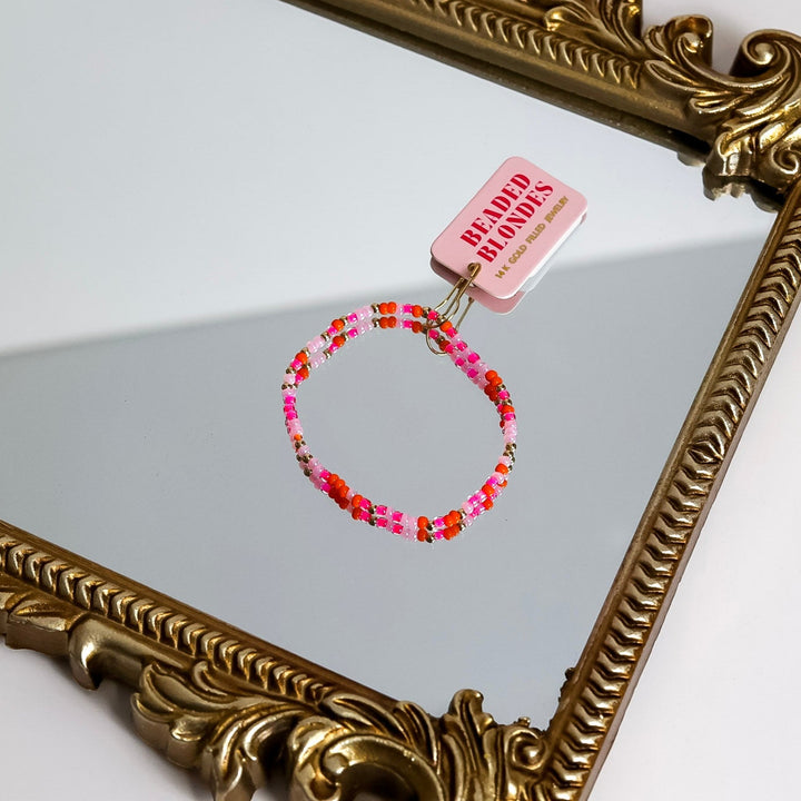 Beaded Blondes | Pinks and Orange Sprinkle Bracelet