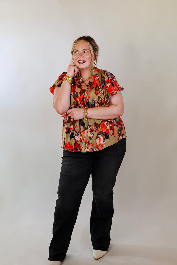 Endless Charisma Short Sleeve Blouse in Mocha Brown - Giddy Up Glamour Boutique