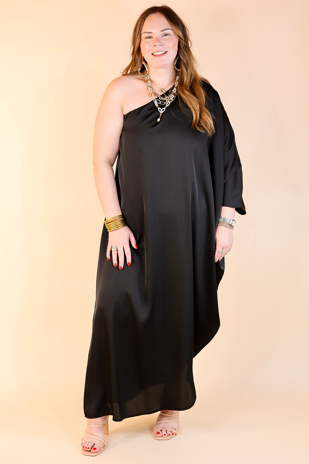 draped midi dress plus size Black PrettyLittleThing Chiffon Overlay Detail Drape Midi Dress