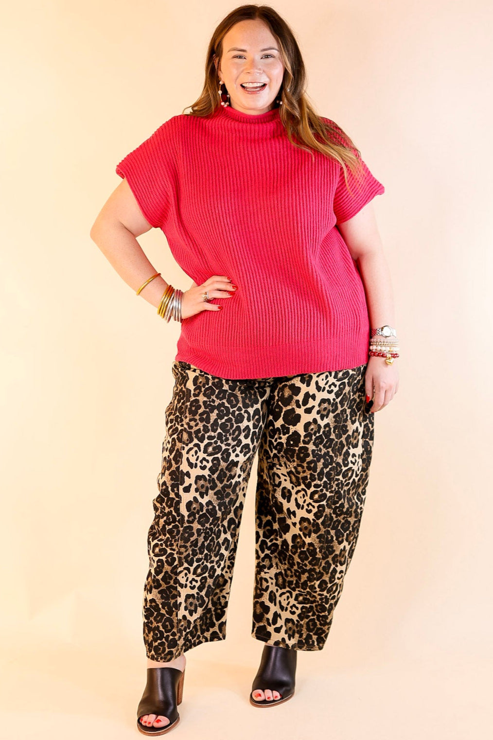 Layer Me Up Cap Sleeve Sweater in Hot Pink