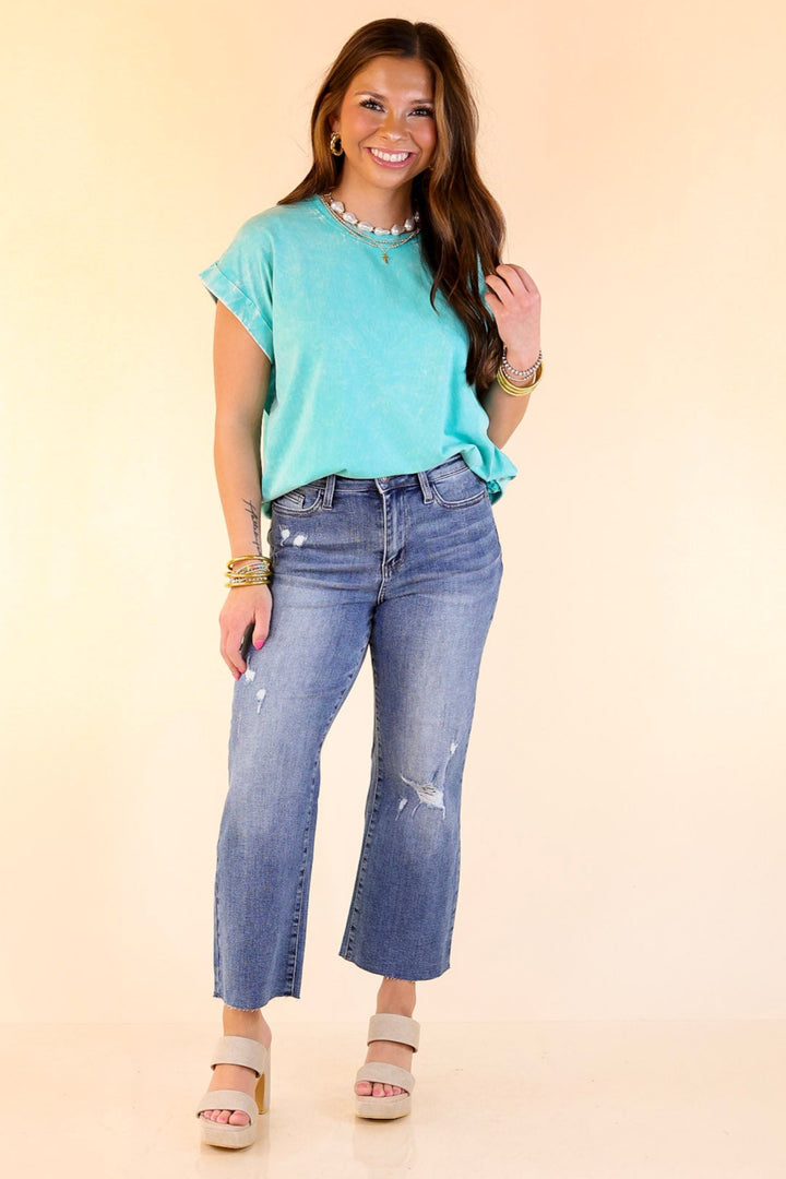 Chic Made Easy Short Sleeve Shirt in Turquoise
