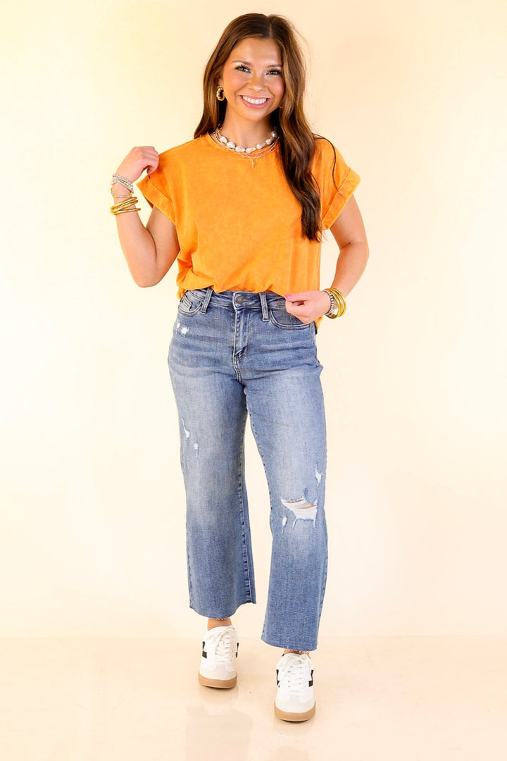 Chic Made Easy Short Sleeve Shirt in Orange