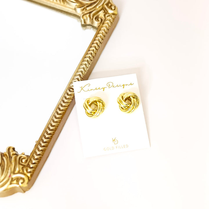 Kinsey Designs | Monkey's Fist Knot Post Earrings in Gold