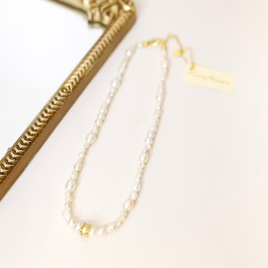 Kinsey Designs | Beth Freshwater Pearl Necklace with Gold Charm